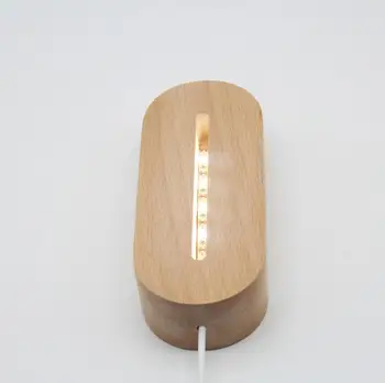 USB Koka Galda Lampa Led Gaismas Bāzes USB Vadu, Slēdzi, Modernu Nakts Gaisma Akrila 3D Led Nakts Lampa Samontēti Bāzes