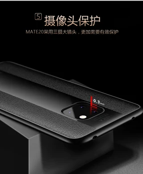 Par Huawei Mate 20 Pro Gadījumā Luksusa Ādas Mīksta Silikona organiskā stikla Aizsardzības Aizmugurējo Vāciņu Gadījumā huawei mate 20 20X 20Pro