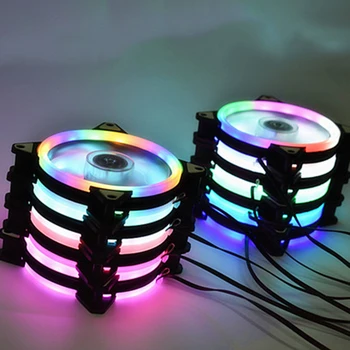 Datoru LED Fani Double-sided Datora Barošanas Ventilators Aurora LED Gaismas Šasija Fan Sarkans Zils Zaļš Balts Dzesētāja Ventilatoru