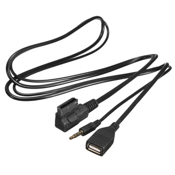 AMI MDI Mūzikas Saskarne USB Lādētāju, 3,5 mm AUX Kabeli, Mūzikas MDI MMI Interfeiss, AUX Kabeli Audi A6L A8L Q7 A3 A4L A5 A1