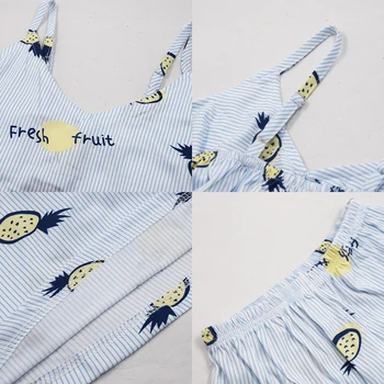 FallSweet Vasaras Drukāt Pidžamas Komplekti Wome Sleepwear Meitenes bez Piedurknēm Sexy Apakšveļa Divas Gabals, kas