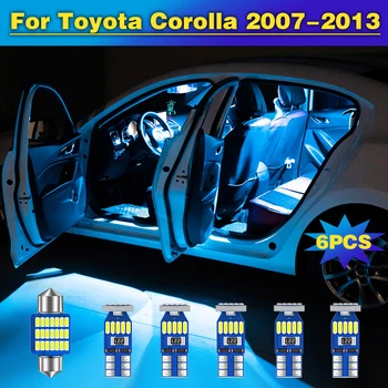6PCS Kļūdu Bezmaksas Auto LED Spuldzes, Auto Interjera Dome Lasīšanas Gaismas Bagāžnieka Lampas Toyota Corolla 2007 2008 2009 2010 2011 2012 2013