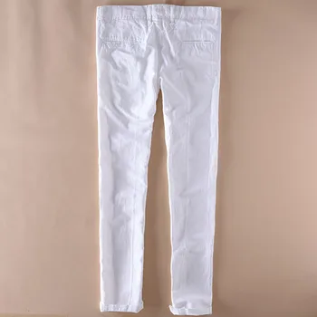 2019. gada Vasaras Mens Classic Slim Fit Taisnām Biksēm Elastīgs Viduklis Dzidri Balts Bikses Multi Kabatas Vīriešiem Elsas Gadījuma Streetwear XXXL
