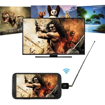 Mini Micro USB 2.0 DVB-T Digitālās TELEVĪZIJAS Uztvērējs Uztvērējs ar Antenu Android Tālrunis Tablet PC Melns