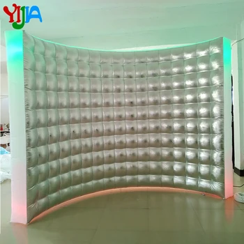 Zelta Vai Sudraba Jauks dizains piepūšamās photo booth fona LED sienas ar 2gab LED Sloksnes gaismas pusi, kāzu reklāma