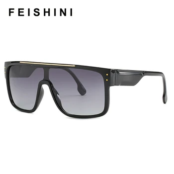 FEISHINI 2020. gadam Augstas Kvalitātes Lielā Laukumā Saulesbrilles Sieviešu Vintage Ieplests Vīriešiem Lielgabarīta Polarizētās Saulesbrilles Dāmām, UV Aizsardzība