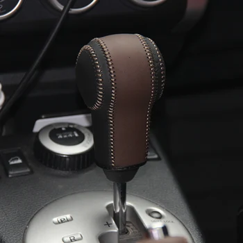 Top Īstas ādas pārnesumu stick shift knob vāks Nissan X-Trail Qashqai TAJĀ Gadījumā, ppc cpr pen par pārslēgšanas sviru pildspalvu cpr