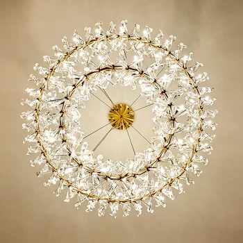 ZISIZ LED Postmodernisma Kristāla Laimīgs Gredzenu Dizainers LED Lustras Apgaismojums Spīdumu Apturēšanu Gaismeklis Lampen Par Dinning Room