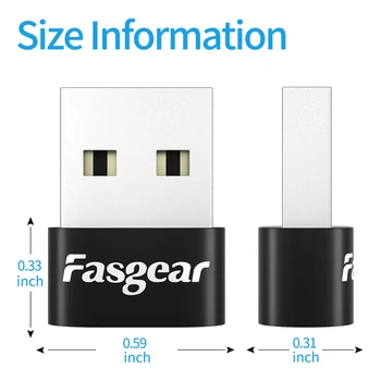 Fasgear 2 gab USB Uz C Tipa Adapteris USB C Female USB Vīrietis Pārveidotājs iPhone, MacBook Samsung S20 USB C Savienotājs