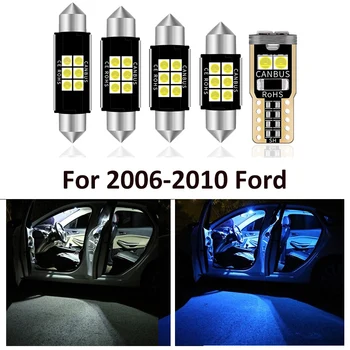 10Pcs Baltās Spuldzes LED Gaismas Pakete Interjeru Komplekts Ford Explorer 2006 2007 2008 2009 2010 Dome Licence Plate gaismas Ford B-12