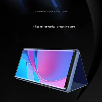 Ādas Smart Apskatīt Tālruņa Case For Samsung Galaxy A10S A10E A20E A20S A30S A40S A50S A60 A70S A80 A90 Statīvs Spogulis Pārsegu