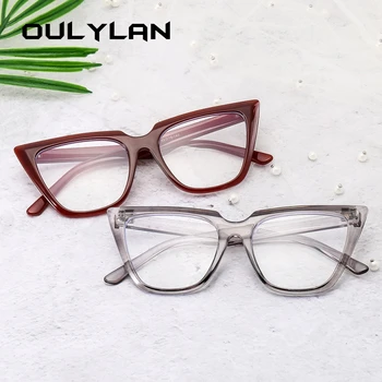Oulylan Anti-zila Gaisma Brilles Sievietēm, Kaķu Acu Brilles Rāmis Notīrīt Objektīvu Tuvredzība, Optisko Briļļu Sieviešu Datora Brilles