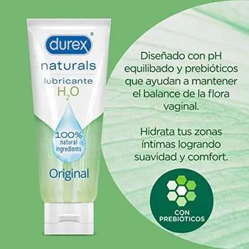 Durex Naturals H2O smērvielas, dabīgs, bez smaržas, krāsvielas vai kairinošu aģentu-100 ml