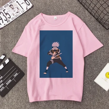 2020. gada Vasaras Jauno Naruto Drukāt Rozā Kawaii Atpūtas Harajuku Japāņu Stila Vogue Streetwear Tracksuit Personības Sieviešu T-krekls