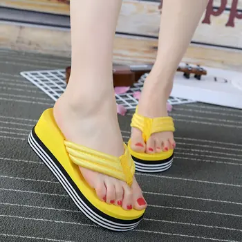 Sieviešu vasaras kurpes flip-flops platforma čības sabiezējumu ar neslīdošu nodilumizturīga ērtas čības sieviete