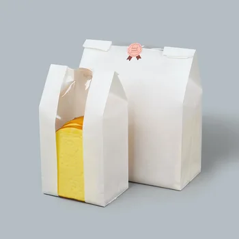 LBSISI Dzīves 50gab Kraftpapīrs Maize Skaidrs Izvairītos no Eļļas Iepakojuma Grauzdiņš Logu Maiss Cepšanas Takeaway Pārtikas pakas Kūka Soma Puse