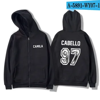 Jaunas, Camila Cabello Havana Rāvējslēdzēju Hoodies Vīriešu/sieviešu Modes Cabello 97 pelēkā vārna pusaudžu Rudens Streetwear Plus Lieluma Pilna Jaka