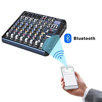 Freeboss SMR8 Bluetooth, USB Ieraksts 8 Kanāli (4 Mono + 2 Stereo) 16 DSP Baznīcas Skolas Karaoke Puse USB DJ Mikseris