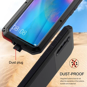 Lieljaudas Aizsardzības Doom Metāla bruņas Alumīnija tālruni Gadījumā, Huawei Mate 20 Pro P30 Pro Gadījumos, Triecienizturīgs nepievelk putekļus Vāciņu