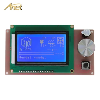 Anet A6 A8 3D printera Detaļas, LCD 12864/2004 Smart Ekrānu Kontroliera Modulis RAMPAS 1.4 LCD kontroles panelis, zils ekrāns