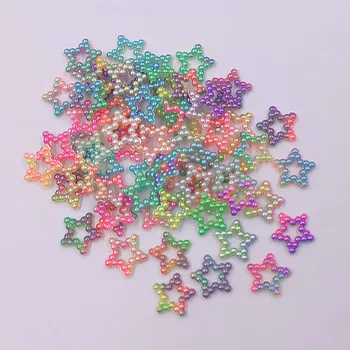 12mm 1000pcs ABS Varavīksnes Krāsu zvaigznes formas pērļu Krelles Par Diy Scrapbooking Piegādēm Partijas Apdare Konfeti