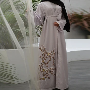 Ramadāna Eid Mubarak Abaya Turcija Kimono Jaka Hijab Musulmaņu Kleita Caftan Omāna Islāma Apģērba Abayas Sievietēm Kaftan Dubai