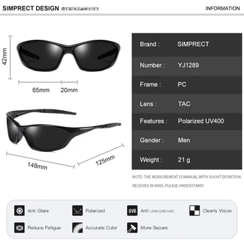 SIMPRECT Modes Polarizētās Saulesbrilles Vīriešiem ir 2021. UV400 Vadītāja Ieplests Laukumā Saulesbrilles Vintage Anti-glare, Saules Brilles Vīriešiem
