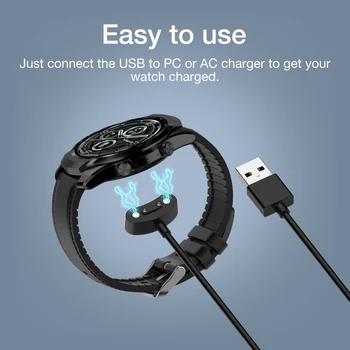 Par TicWatch Pro3 Lādētāju Magnētiskie Adapteri USB Uzlādes Kabelis Vadu Bāzes Uzlādes Vadu Smart Skatīties Accessorie Lai Tic Skatīties Pro 3