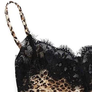 2 Gab./komplekts Jaunu un Seksīgu Sleepwear Uzstādīt Sexy Dāmas Linga Sleepwear Modes Mežģīnes Leopards Drukāt Apakšveļa Un Bikses, Pidžamas Komplekts Sievietēm