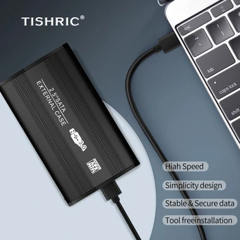 TISHRIC 2.5 Collas USB3.0 Ārējā HDD Gadījumā, Cietā Diska Gadījumā Cietais Disks, Kaste Sata Uz Usb HDD Enclosure Gadījumā Cietais Disks