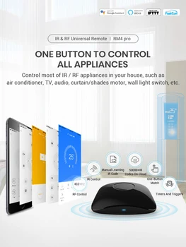 1Set RM4 Pro WiFi Smart Home Automation Domotic Homekit Hub IS RF Tālvadības pulti Gaisa kondicionētājs, TV Slēdzis, Alexa Un Google Home