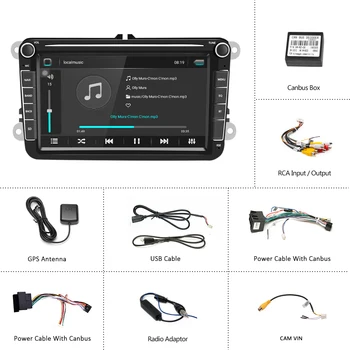 Hikity Android 8.1 Multivides 2 Din GPS Auto Auto Stereo Radio 8