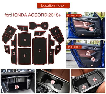 Neslīdoša Interjera Durvju Spraugas Paklājs Honda Accord 2018 2019 2020 Vārtiem Groove Panelis Kausa Pad Gumijas Red 12Pcs