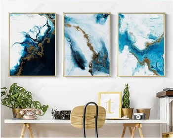 Beibehang Pielāgot jauno Ķīniešu tintes ainavu zila jūra modernā stila Ziemeļu dekoratīvais krāsojums, tapetes, sienas papīri mājas dekoru