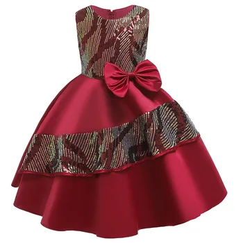 2019 Ziemassvētku girl dress 2-10 gadiem meitene kostīmu vasaras princese kāzu kleitu vizuļi bez piedurknēm meitene tutu drēbes L5038