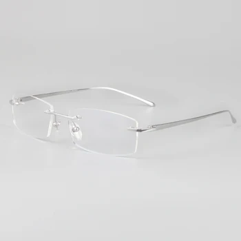 Jaunpienācēji, Biznesa Eyewear ir tīra titāna vīrietis bez apmales Brilles rāmis viegls svars recepte RXable #6379 lielums 55-17-140