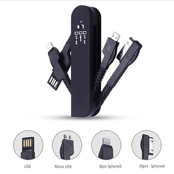 Portatīvo USB Maksas Sinhronizācijas Datu Kabeli 3 in 1 USB, Micro USB Type-C Zibens Apple iPhone4/5/6/7/8/X Samsung
