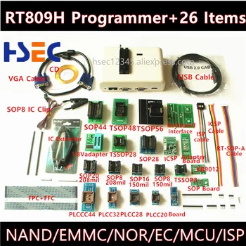 Jaunākās Universālā RT809H EMMC-Nand FLASH Programmētājs+26 ItemsTSOP56 TSOP48 Adapteris EMMC-NAND NE labāk, nekā RT809F TL866CS TL866A