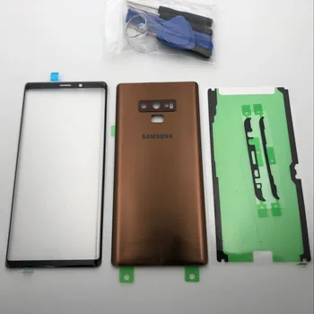Note9 Priekšā Touch Screen Stikla Aizmugurējā Stikla Nomaiņa Samsung Galaxy Note 9 N960 N960F Akumulatora Vāka Aizmugurējās Durvis Mājokļu Gadījumā