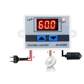 XH-W3005 220v Daudzfunkcionāls Praktisku Augstas Precizitātes Digitālais Mitruma Kontrolieris Higrometru Slēdzis Hygrostat ar Sensoru