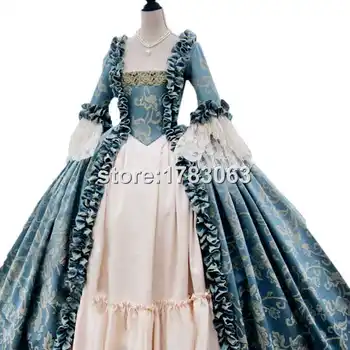 Pilnībā Corseted Rokoko Koloniālās gruzijas 18thc Marie Antoinette Dienu Tiesa kleita Kleita