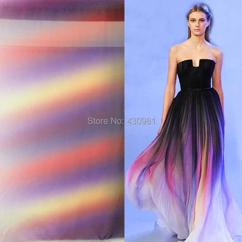 Jaunu ierodas atdarina zīda auduma 100d krāsaina šifona kleitas kleita materiālu pakāpenisku šifona auduma milzīgais