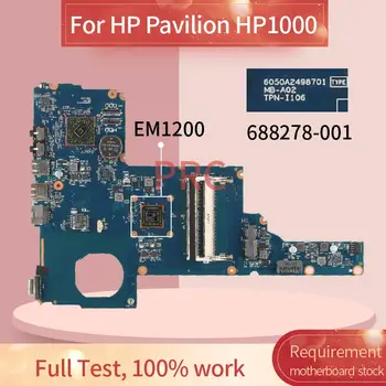 688278-001 688278-601 REV:2.0 HP Pavilion HP1000 EM1200 Klēpjdators mātesplatē 6050A2498701-MB-A02 DDR3 Grāmatiņa Mainboard